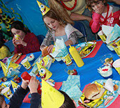 Photo of kids having fun at a theme party located at Emerald Dolphhin fort Bragg CA