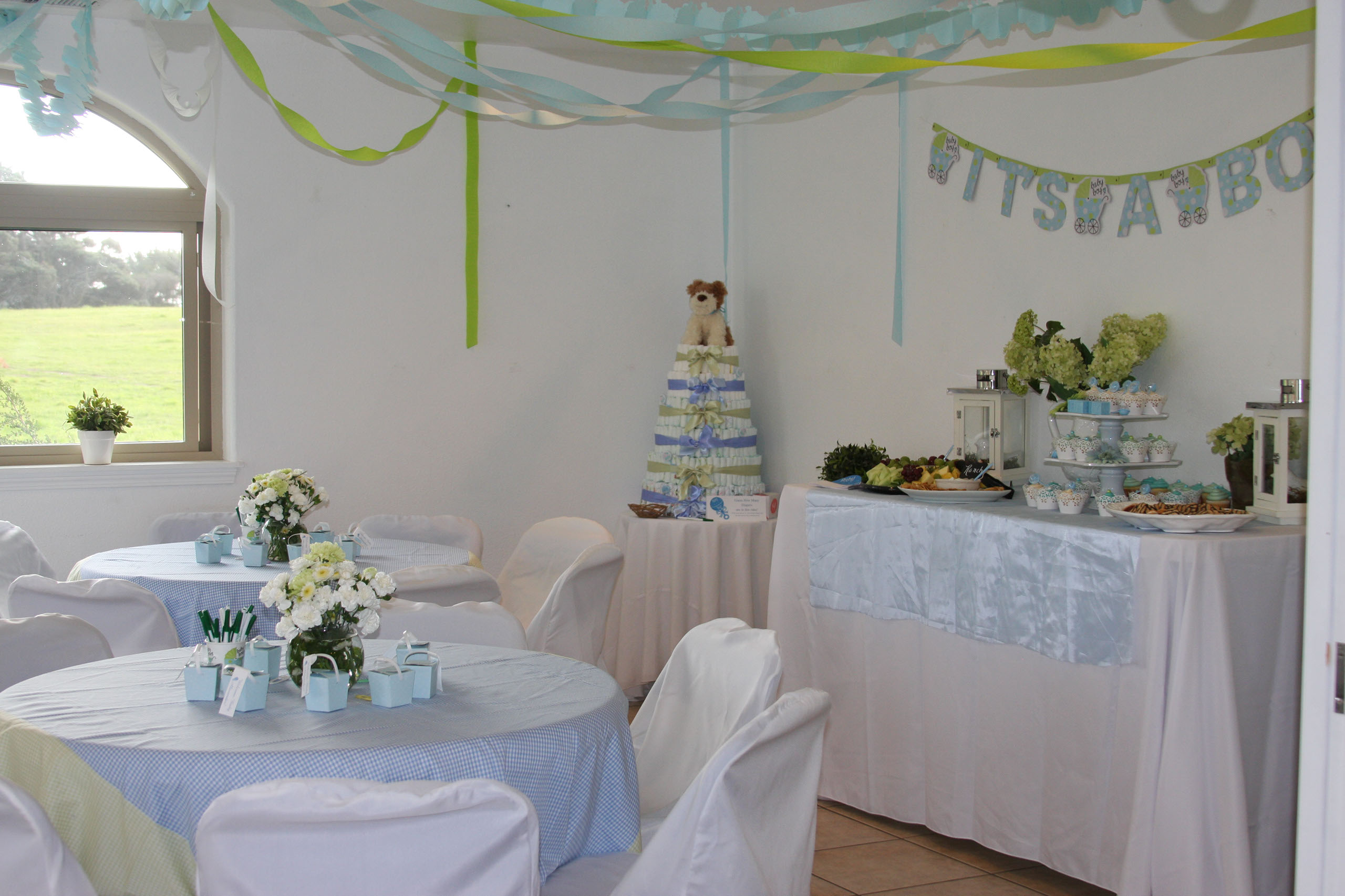 Themed Party Photo showing a themed party with black, pink and white colors.